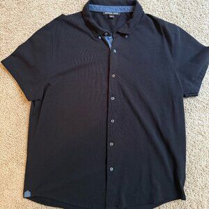 Michael Kors Men’s Black Button-Down Polo Shirt – Size XL